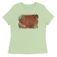 Matcha Wood Glitter Leopard Pattern Frame Ladies Tee - Bettercallsaul