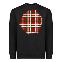 Black Christmas Tartan Patch Heavyweight Sweatshirt - BundleAndBundleShop