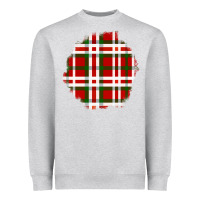 Heather Grey Christmas Tartan Patch Heavyweight Sweatshirt - BundleAndBundleShop