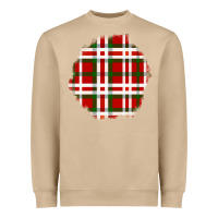 Mushroom Christmas Tartan Patch Heavyweight Sweatshirt - BundleAndBundleShop