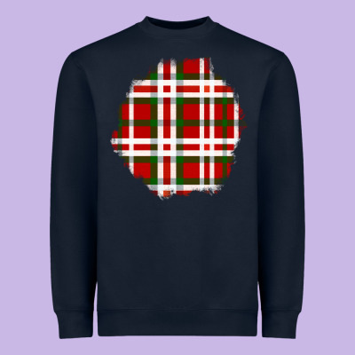 Christmas Tartan Patch Heavyweight Sweatshirt Designed By Bundleandbundleshop