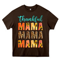 Chocolate Brown Thankful mama mama mama Heavy Core Tee - Artiststas