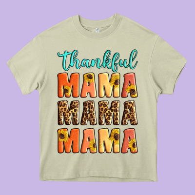Thankful Mama Mama Mama Heavy Core Tee Designed By Artiststas