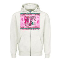 Oatmeal Heather Give Cancer the boot Zipper Hoodie - NancyCooperArtShop