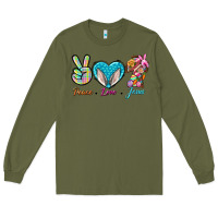Army Green Peace Love Easter Jesus Long Sleeve Tee - BundleAndBundleShop