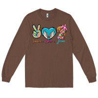 Chestnut Peace Love Easter Jesus Long Sleeve Tee - BundleAndBundleShop