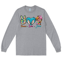 Heather Grey Peace Love Easter Jesus Long Sleeve Tee - BundleAndBundleShop