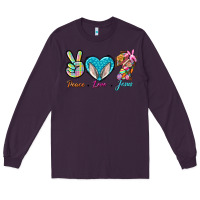Plum Peace Love Easter Jesus Long Sleeve Tee - BundleAndBundleShop