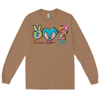 Toasted Coconut Peace Love Easter Jesus Long Sleeve Tee - BundleAndBundleShop