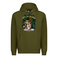 Army Green let it snow Premium Hoodie - CowGirlArtShop