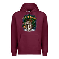 Burgundy let it snow Premium Hoodie - CowGirlArtShop