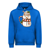 Cobalt Christmas Snowman Coffee Cup Urban Hoodie - FaDigitalArtStudio