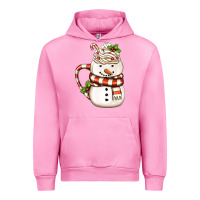Fuchsia Pink Christmas Snowman Coffee Cup Urban Hoodie - FaDigitalArtStudio