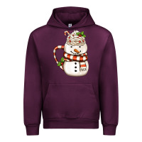 Mauve Wine Christmas Snowman Coffee Cup Urban Hoodie - FaDigitalArtStudio