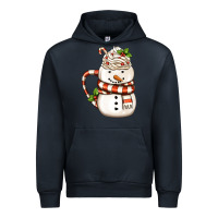 Navy Christmas Snowman Coffee Cup Urban Hoodie - FaDigitalArtStudio