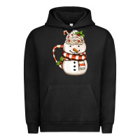 Pigment Black Christmas Snowman Coffee Cup Urban Hoodie - FaDigitalArtStudio