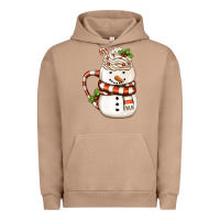 Pigment Burro Christmas Snowman Coffee Cup Urban Hoodie - FaDigitalArtStudio