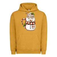 Pigment Peanut Butter Christmas Snowman Coffee Cup Urban Hoodie - FaDigitalArtStudio