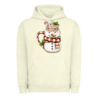 Christmas Snowman Coffee Cup Urban Hoodie | Teevron
