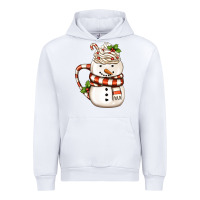 White Christmas Snowman Coffee Cup Urban Hoodie - FaDigitalArtStudio