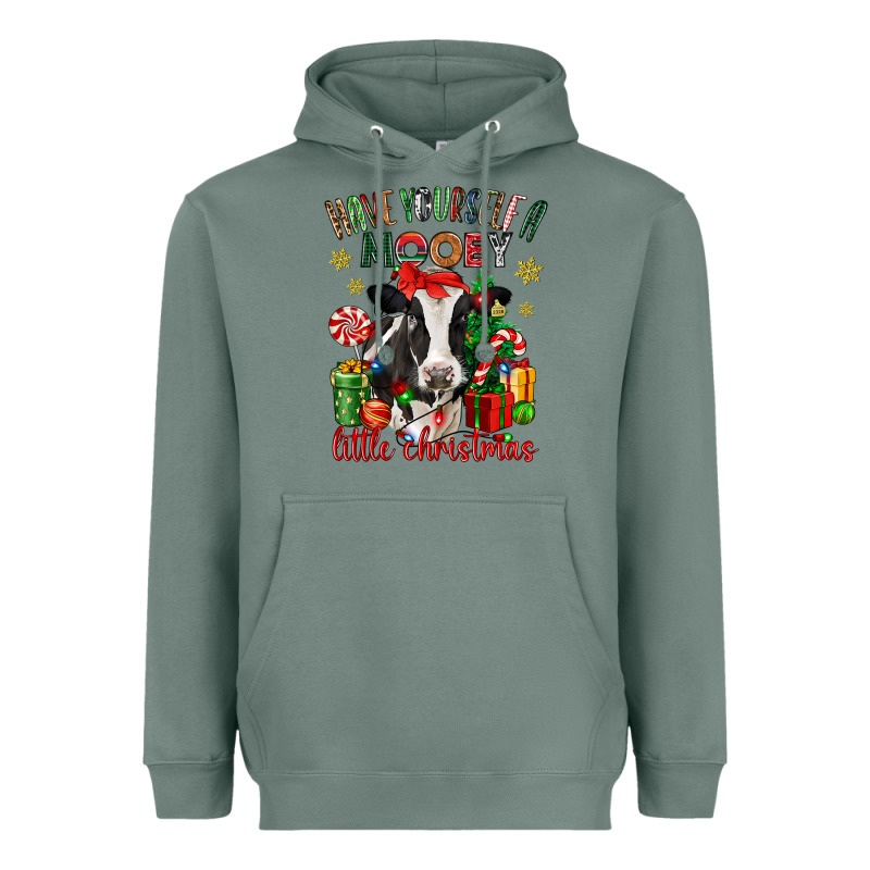 Have Yourself A Little Christmas Cow Heavyweight Hoodie by CowGirlArtShop | Teevron