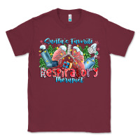 Burgundy santa's favorite respiratory therapist Classic Tee - CowhideDigitalArt