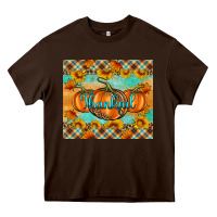 Chocolate Brown Thankful Pumpkins Heavy Core Tee - Artiststas