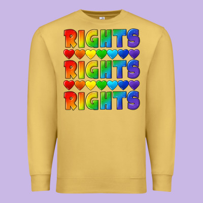 Rights Rights Rights Pride Premium Sweatshirt Designed By Cowgirlartshop