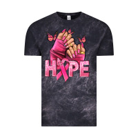 Cloud Black Hope Breast Cancer Caucasian hand nails Vintage Tee - NancyCooperArtShop