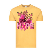Vintage Mustard Hope Breast Cancer Caucasian hand nails Vintage Tee - NancyCooperArtShop