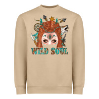 Mushroom Western İndian Wild Soul With Braid Hair Woman Heavyweight Sweatshirt - BundleAndBundleShop