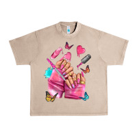 French Oak pink nail art hand Urban Heavy Tee - NancyCooperArtShop