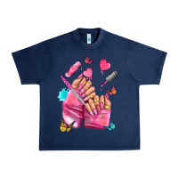 Navy pink nail art hand Urban Heavy Tee - NancyCooperArtShop