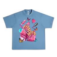 Pebble Blue pink nail art hand Urban Heavy Tee - NancyCooperArtShop