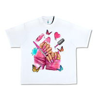 White pink nail art hand Urban Heavy Tee - NancyCooperArtShop