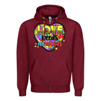 Burgundy love needs no words Zipper Hoodie - NancyCooperArtShop