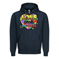 Navy love needs no words Zipper Hoodie - NancyCooperArtShop