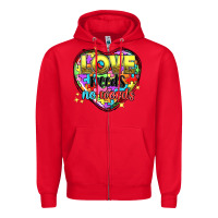 Red love needs no words Zipper Hoodie - NancyCooperArtShop