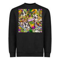 Black Mardi Gras coffee cups and donut with cowhide Heavyweight Sweatshirt - BundleAndBundleShop