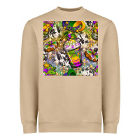 Mushroom Mardi Gras coffee cups and donut with cowhide Heavyweight Sweatshirt - BundleAndBundleShop