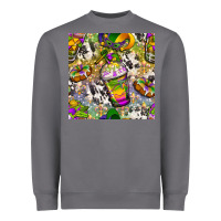 Storm Mardi Gras coffee cups and donut with cowhide Heavyweight Sweatshirt - BundleAndBundleShop