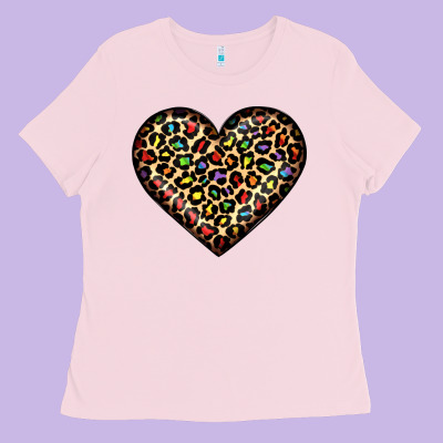 Pride Leopard Heart Ladies Tee Designed By Jahusdesignshop