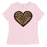 Bubblegum Pink pride leopard heart Ladies Tee - JahusDesignShop