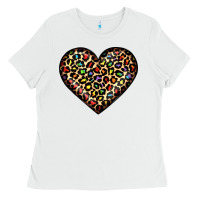 White pride leopard heart Ladies Tee - JahusDesignShop