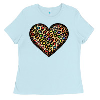 Baby Blue pride leopard heart Ladies Tee - JahusDesignShop