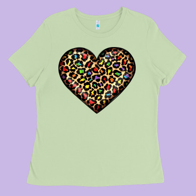 Pride Leopard Heart Ladies Tee Designed By Jahusdesignshop