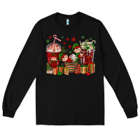 Black Elf Coffee Cups Christmas Long Sleeve Tee - BundleAndBundleShop