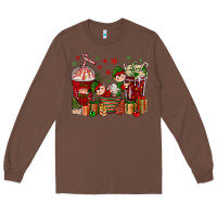 Chestnut Elf Coffee Cups Christmas Long Sleeve Tee - BundleAndBundleShop