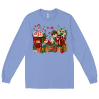 Colony Blue Elf Coffee Cups Christmas Long Sleeve Tee - BundleAndBundleShop