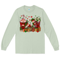 Matcha Elf Coffee Cups Christmas Long Sleeve Tee - BundleAndBundleShop